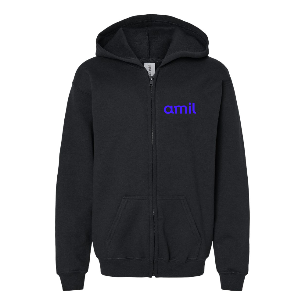 Youth Amil Gildan Heavy Blend Full Zip Hooded Sweatshirt