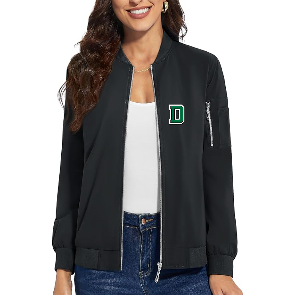 Women's Dartmouth Big Green    Premium Bomber Jacket with Polished Detailing and Functional Sleeve Pocket Modern Luxury Outerwear