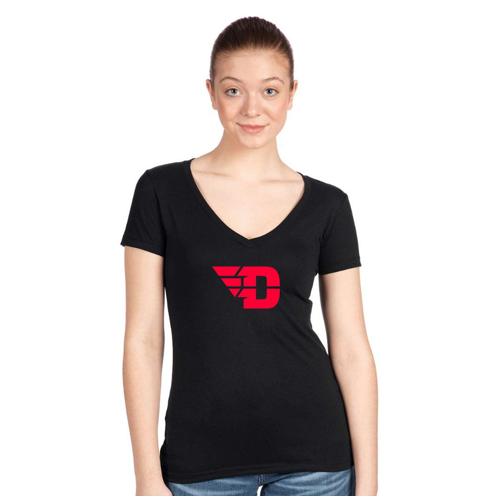 Women's Dayton Flyers  Next Level V-Neck T-Shirt