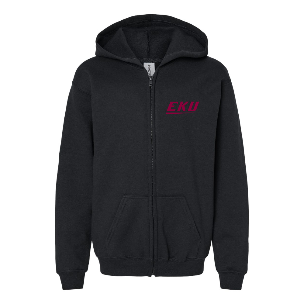Youth Eastern Kentucky Colonels  Gildan Heavy Blend Full Zip Hooded Sweatshirt