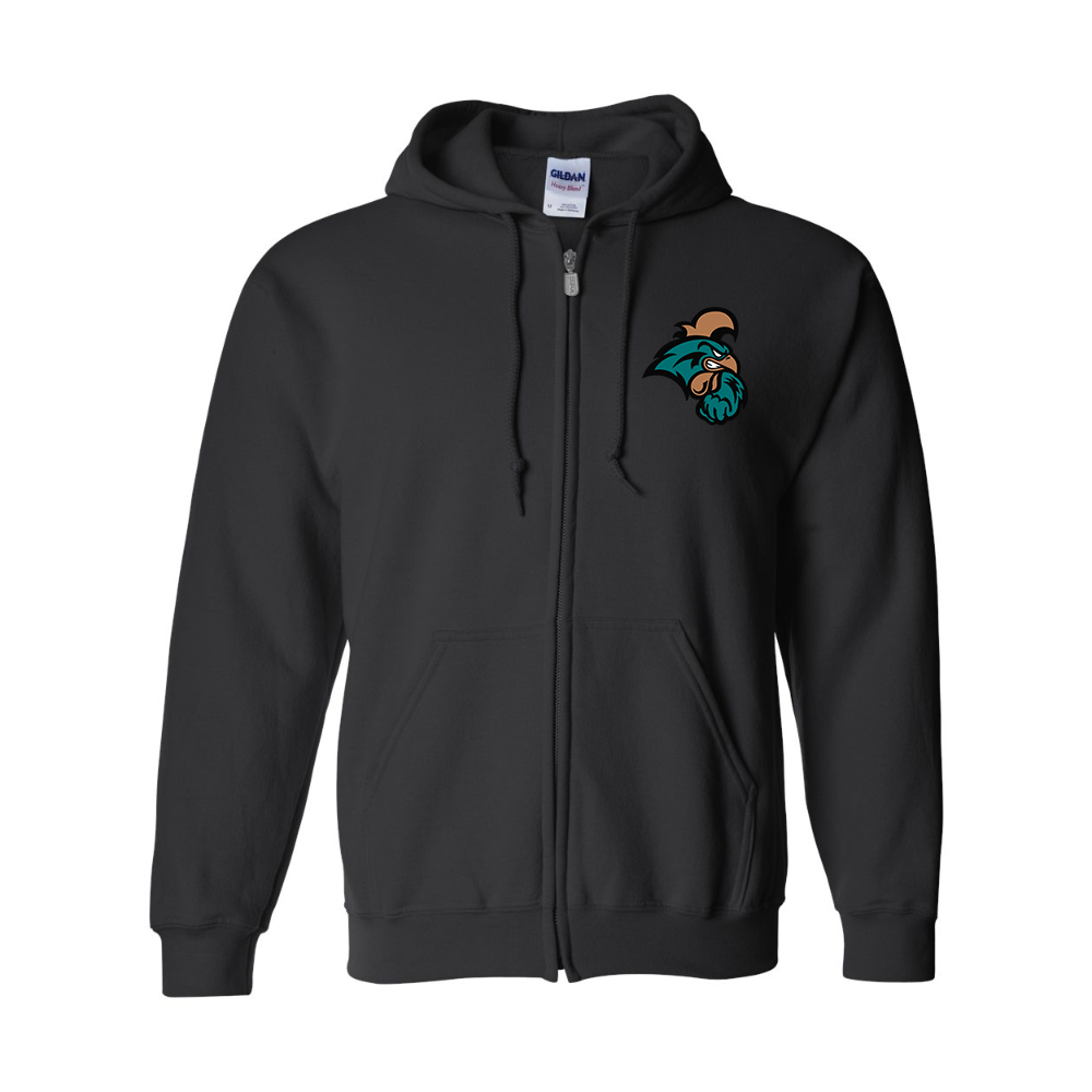 Men's  Coastal Carolina Chanticleers  Gildan  Heavy Blend Full Zip Hooded Sweatshirt