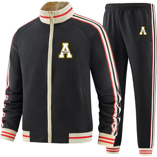 Men's   Appalachian State Mountaineers Two Piece Designer Tracksuit with Bold Striped Accents and Zippered Front Elevated Athletic Wear