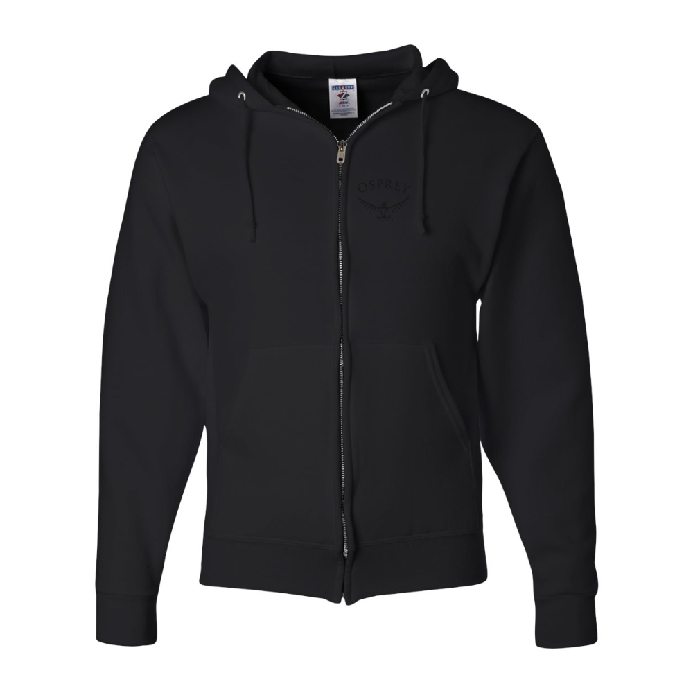 Men's  Osprey Black  JERZEES NuBlend Full-Zip Hooded Sweatshirt