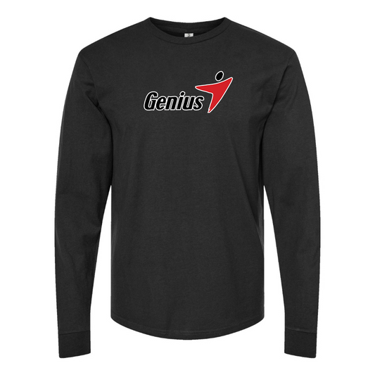 Men's Genius Logo Cotton Long Sleeve T-Shirt
