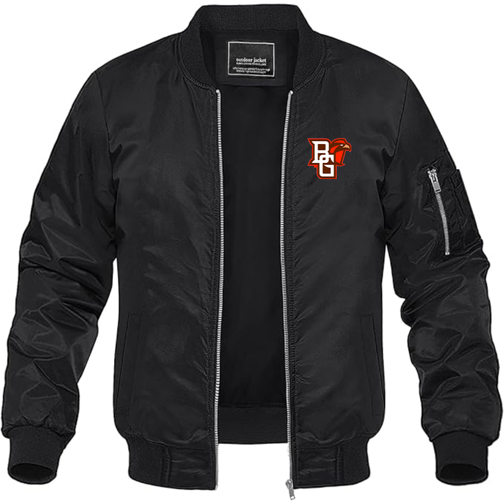 Men's Bowling Green Falcons  Lightweight Bomber Jacket Windbreaker Softshell Varsity Jacket Coat