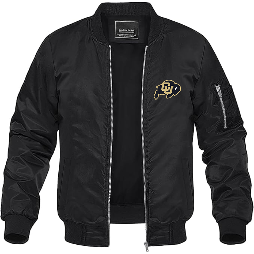 Men's  Colorado Buffaloes Lightweight Bomber Jacket Windbreaker Softshell Varsity Jacket Coat