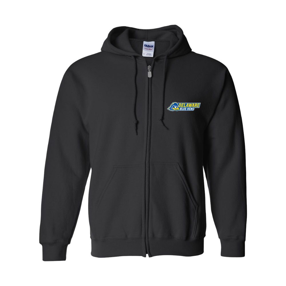 Men's  Delaware Blue Hens Gildan  Heavy Blend Full Zip Hooded Sweatshirt
