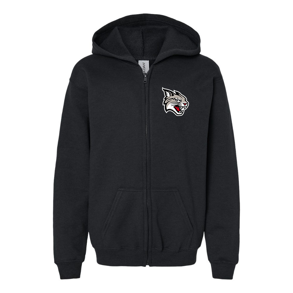 Youth Davidson Wildcats Gildan Heavy Blend Full Zip Hooded Sweatshirt