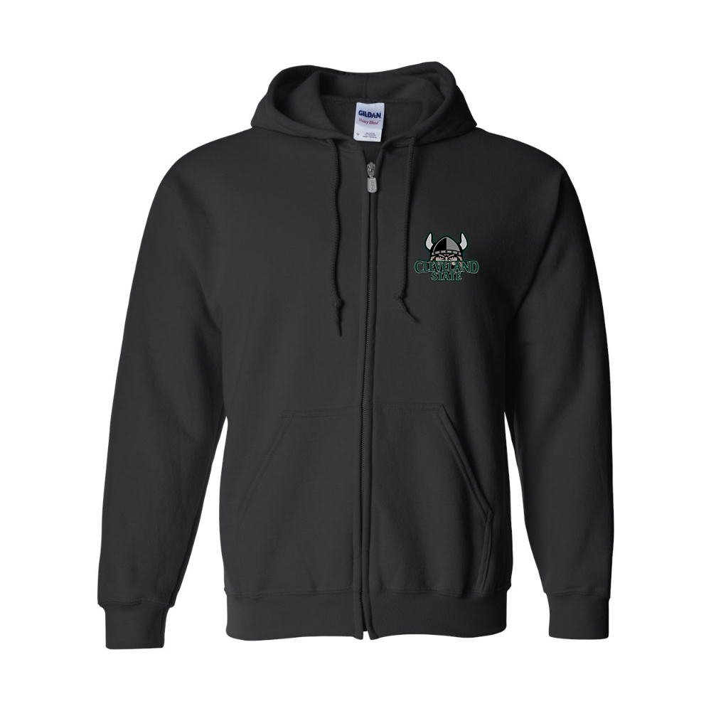 Men's Cleveland State Vikings  Gildan  Heavy Blend Full Zip Hooded Sweatshirt