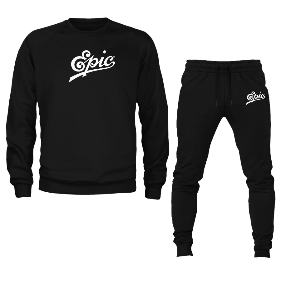 Men's Epic Records Crewneck Sweatshirt Joggers Suit