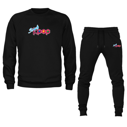 Men's  Simply Kpop  Crewneck Sweatshirt Joggers Suit