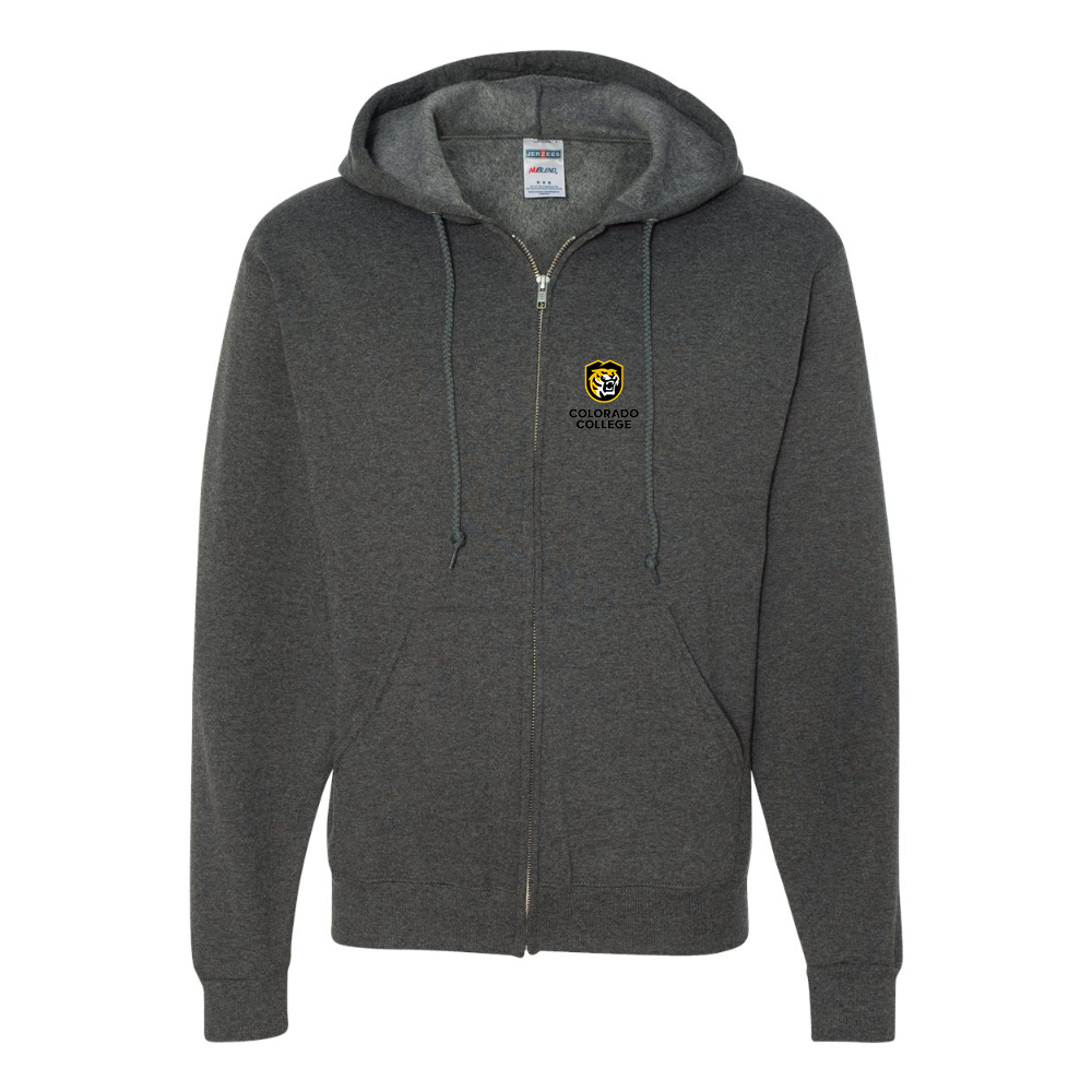 Men's  Colorado College Tigers JERZEES NuBlend Full-Zip Hooded Sweatshirt
