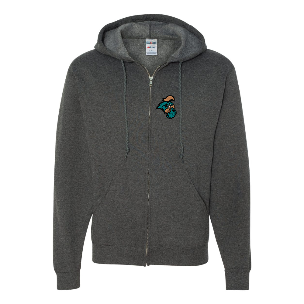 Men's Coastal Carolina Chanticleers JERZEES NuBlend Full-Zip Hooded Sweatshirt