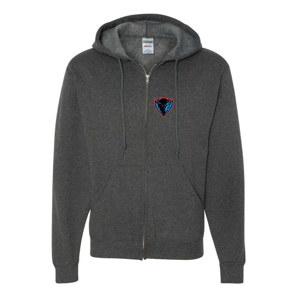 Men's  DePaul Blue Demons JERZEES NuBlend Full-Zip Hooded Sweatshirt