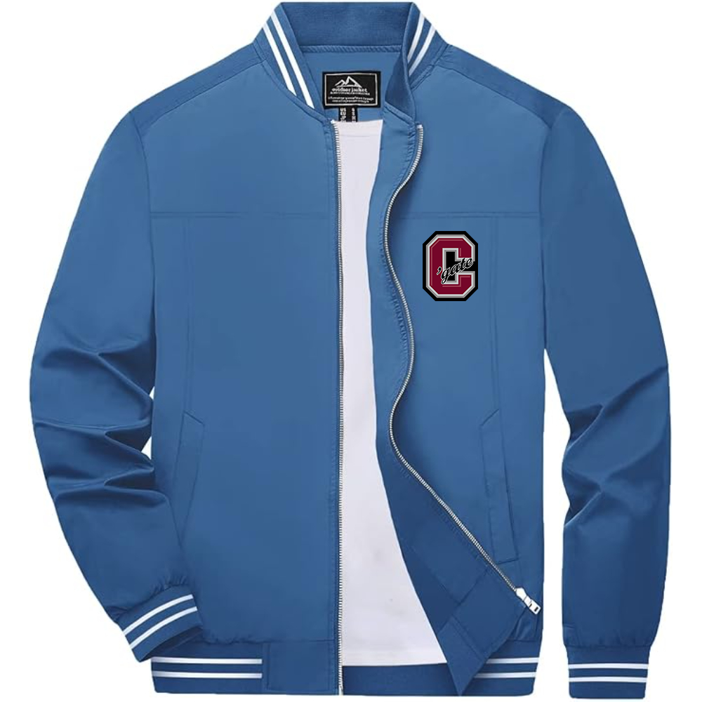 Men's Colgate Raiders Lightweight Zip-Up Bomber Jacket with Ribbed Collar and Cuffs Versatile Casual Outerwear