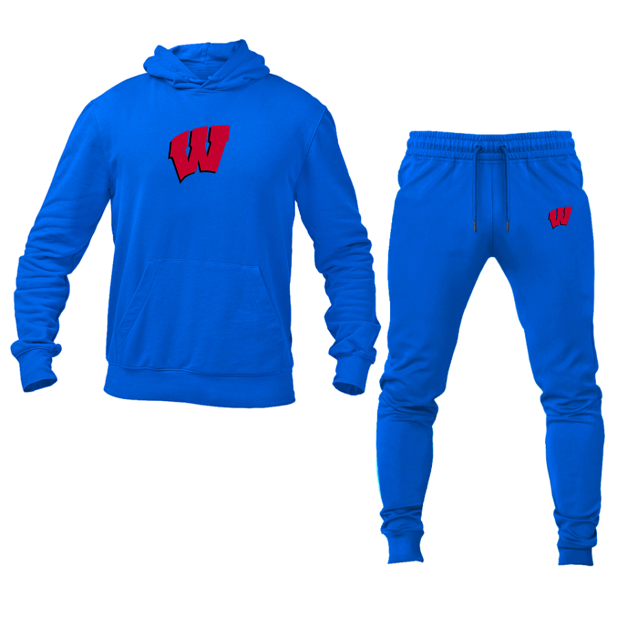 Men's Wisconsin Badgers Logo Hoodie Joggers Set