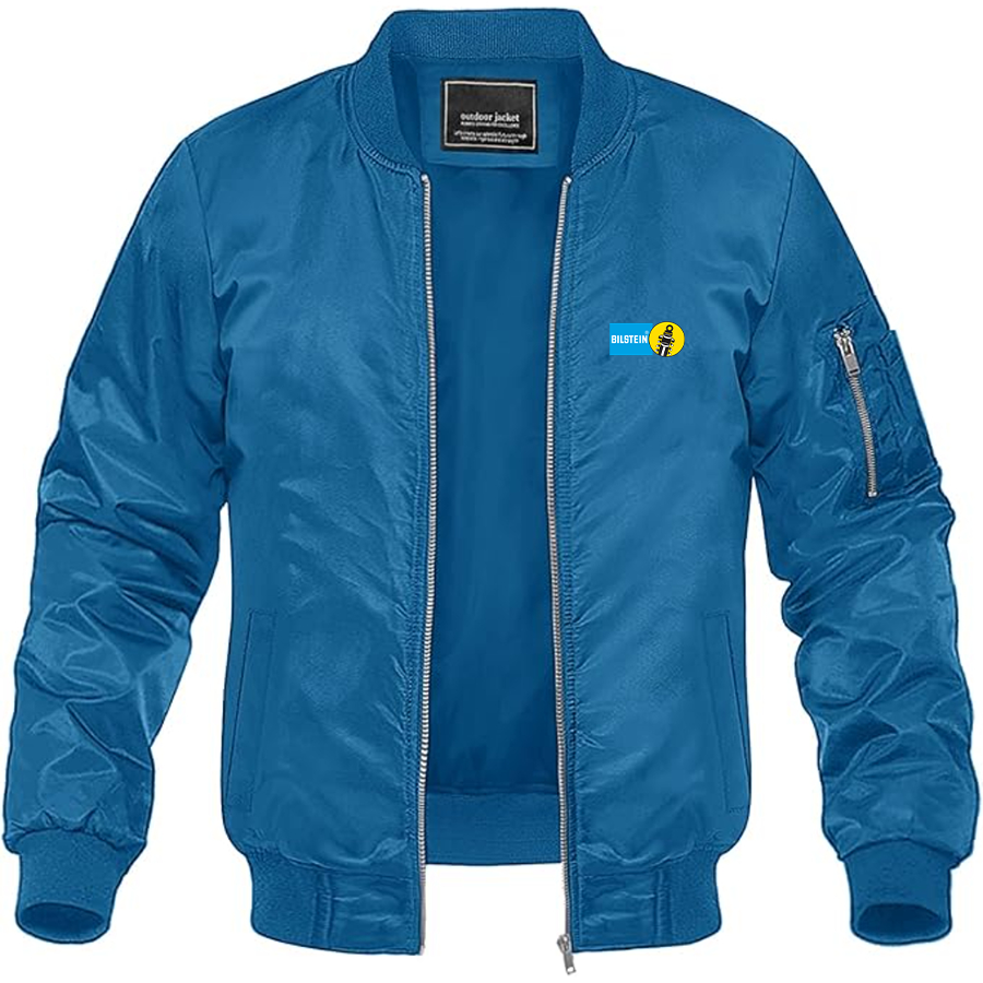 Men's Bilstein Logo Lightweight Bomber Jacket Windbreaker Softshell Varsity Jacket Coat