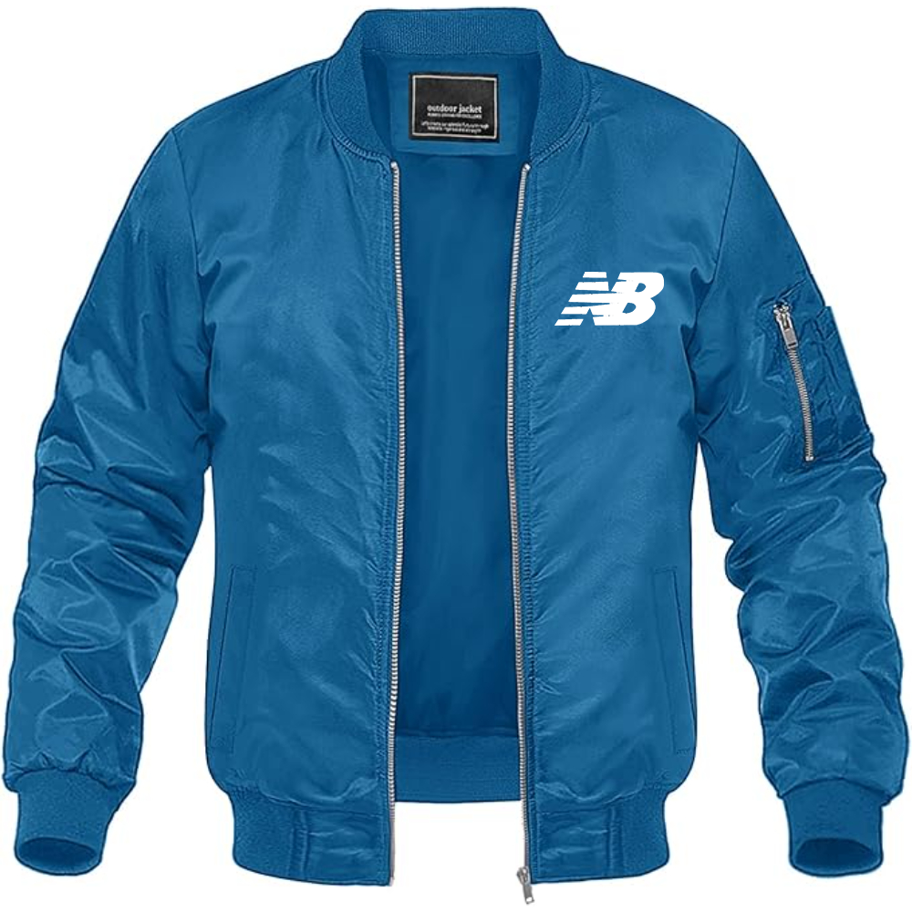 Men's New Balance Logo  Lightweight Bomber Jacket Windbreaker Softshell Varsity Jacket Coat