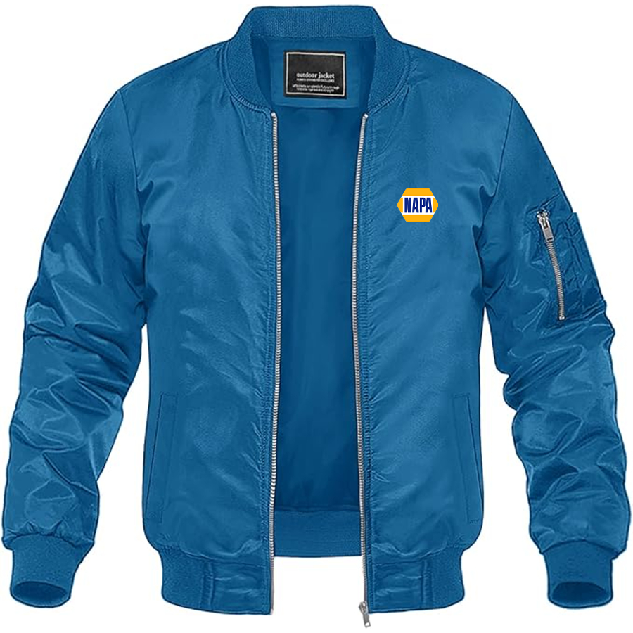 Men's Napa Logo Lightweight Bomber Jacket Windbreaker Softshell Varsity Jacket Coat