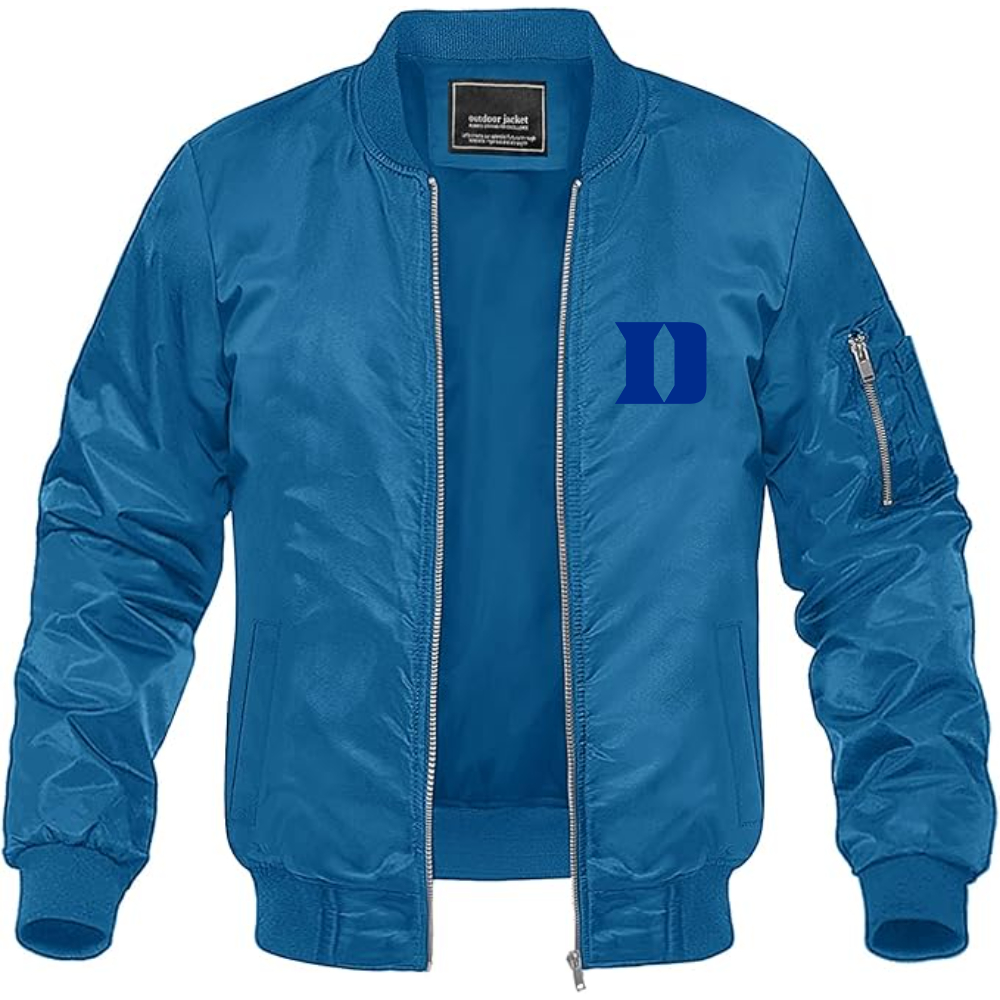 Men's  Duke Blue Devils Lightweight Bomber Jacket Windbreaker Softshell Varsity Jacket Coat