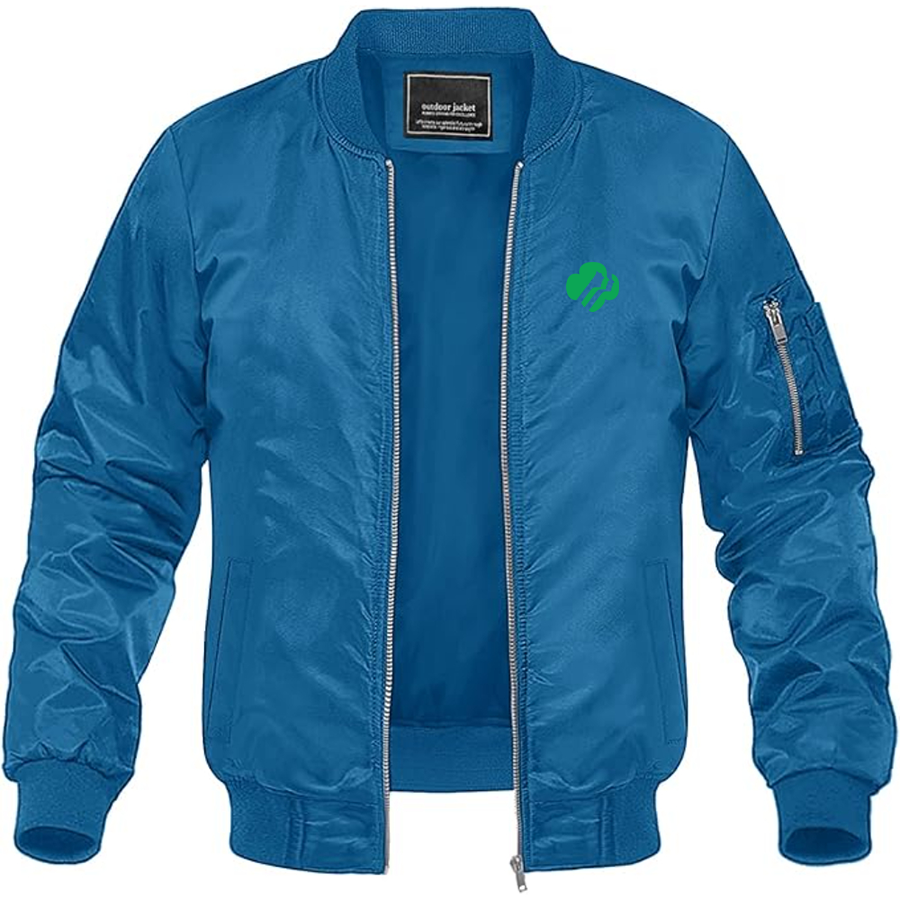 Men's Girl Scouts Logo Lightweight Bomber Jacket Windbreaker Softshell Varsity Jacket Coat