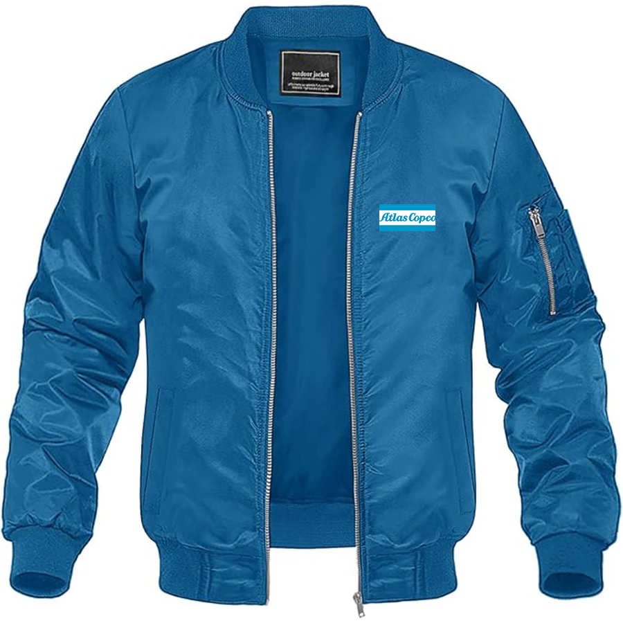 Men's Atlas Copco Logo Lightweight Bomber Jacket Windbreaker Softshell Varsity Jacket Coat