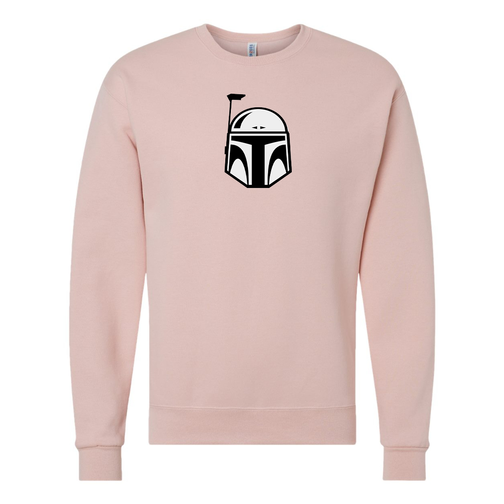 Men's Star Wars Boba Fett Helmet JERZEES NuBlend Crewneck Sweatshirt
