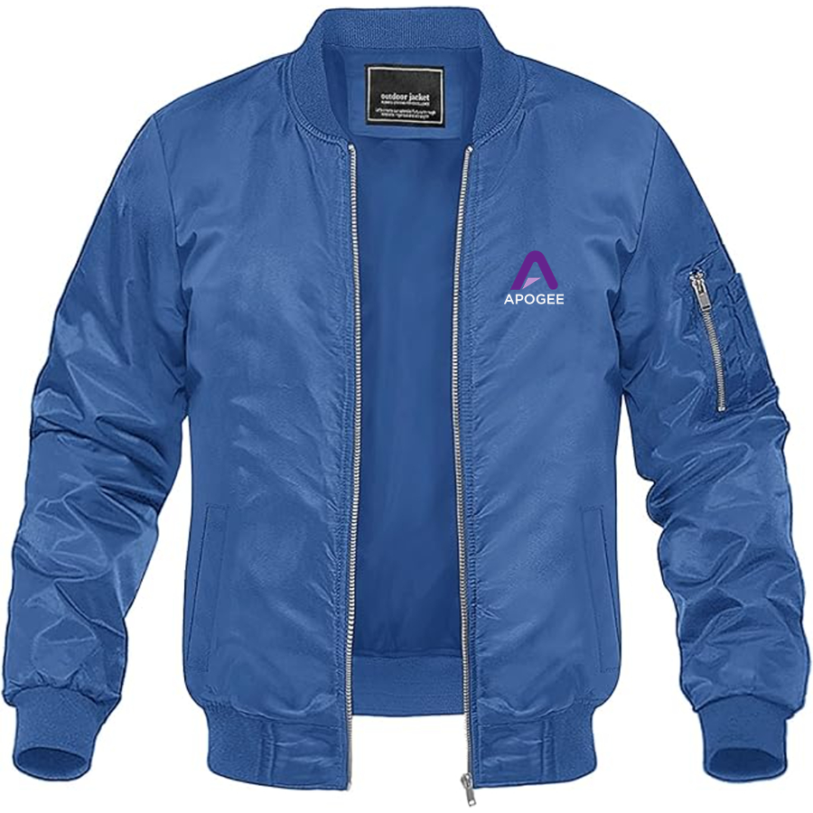 Men's Apogee Electronics Logo Lightweight Bomber Jacket Windbreaker Softshell Varsity Jacket Coat