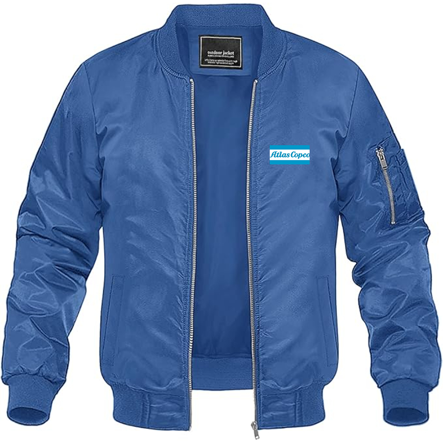 Men's Atlas Copco Logo Lightweight Bomber Jacket Windbreaker Softshell Varsity Jacket Coat