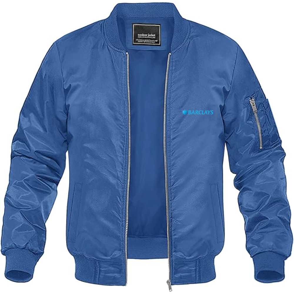 Men's Barclays  Lightweight Bomber Jacket Windbreaker Softshell Varsity Jacket Coat