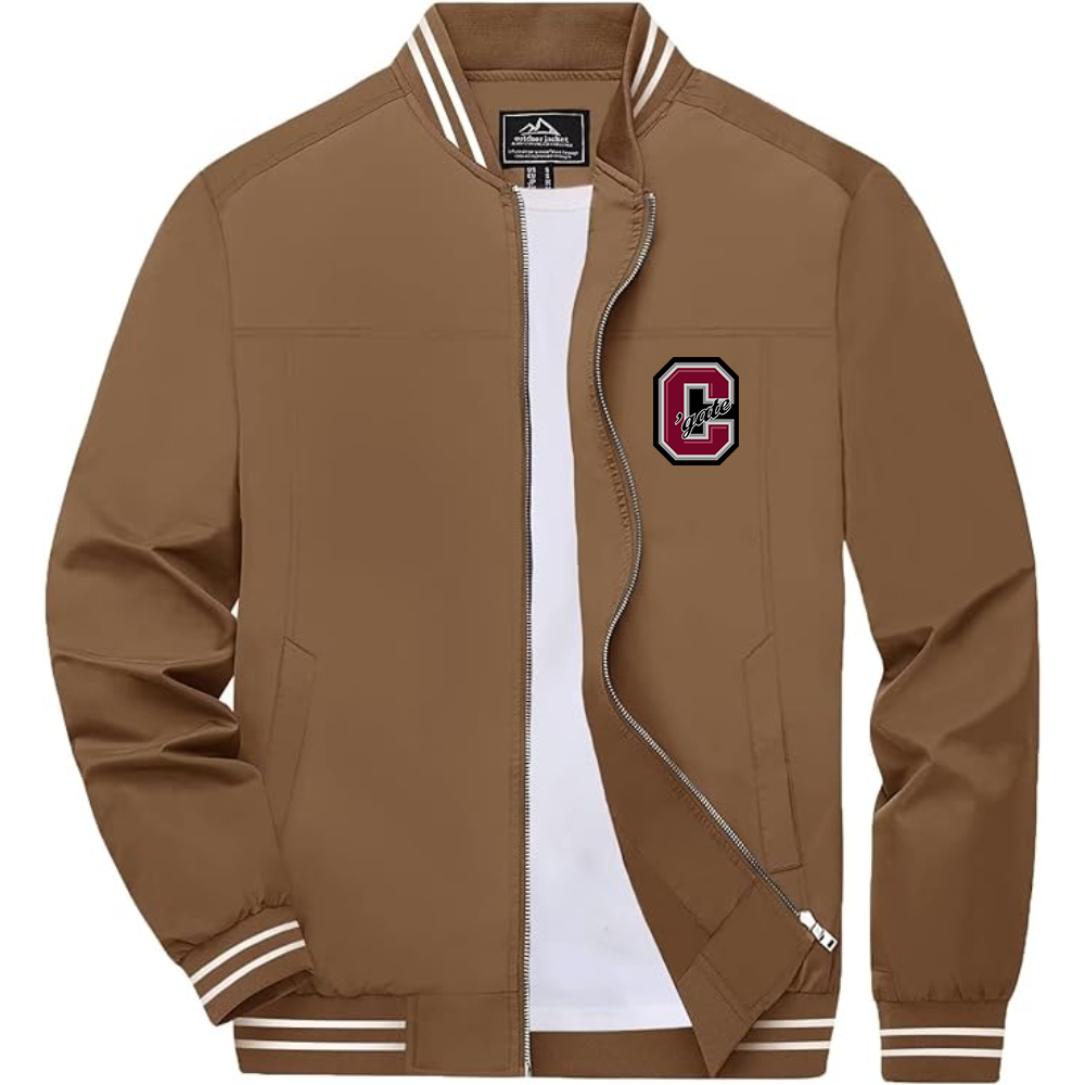 Men's Colgate Raiders Lightweight Zip-Up Bomber Jacket with Ribbed Collar and Cuffs Versatile Casual Outerwear