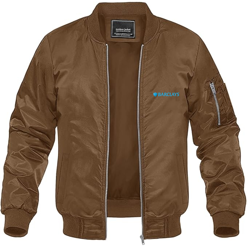 Men's Barclays  Lightweight Bomber Jacket Windbreaker Softshell Varsity Jacket Coat