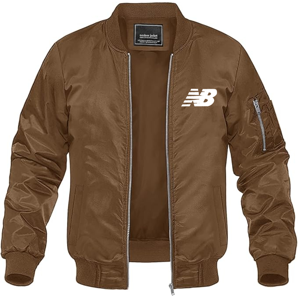 Men's New Balance Logo  Lightweight Bomber Jacket Windbreaker Softshell Varsity Jacket Coat