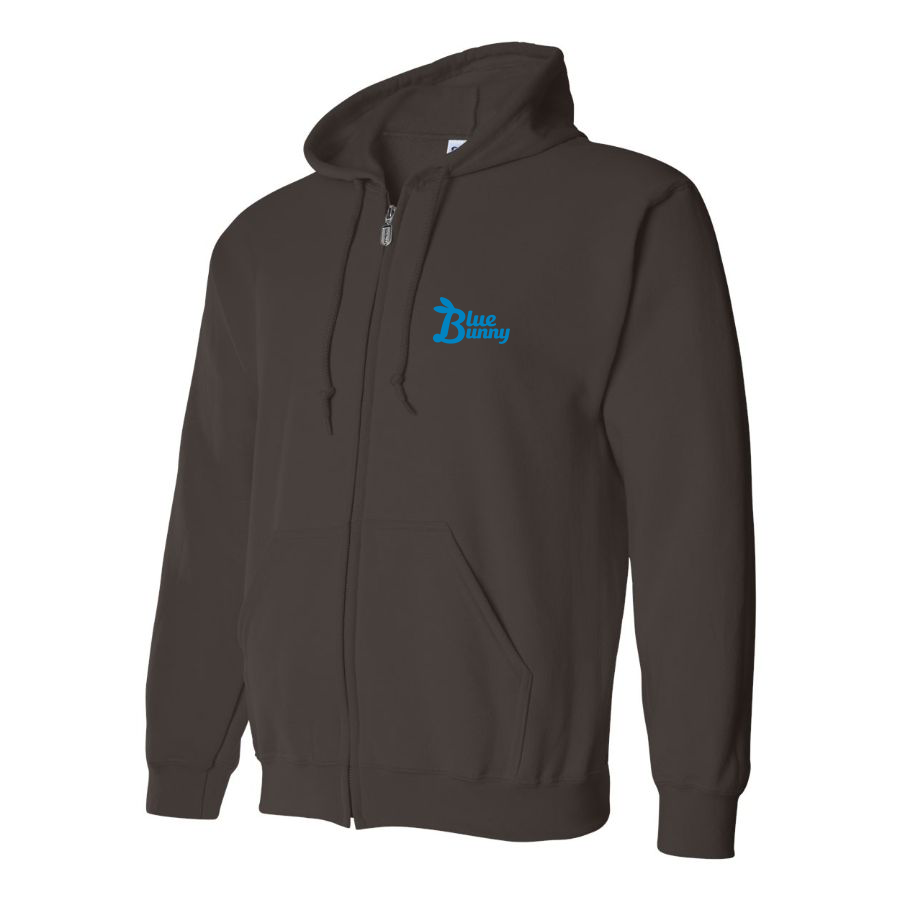 Men's Blue Bunny  Logo Zipper Hoodie