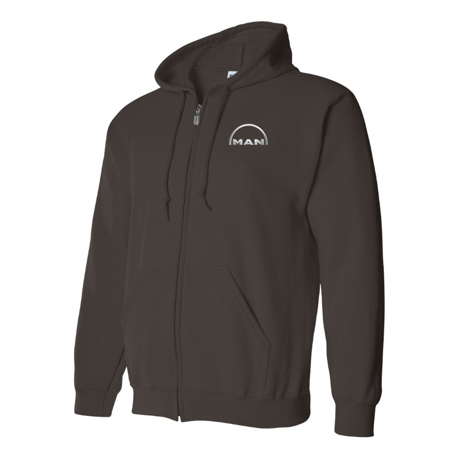 Men's MAN Logo Zipper Hoodie