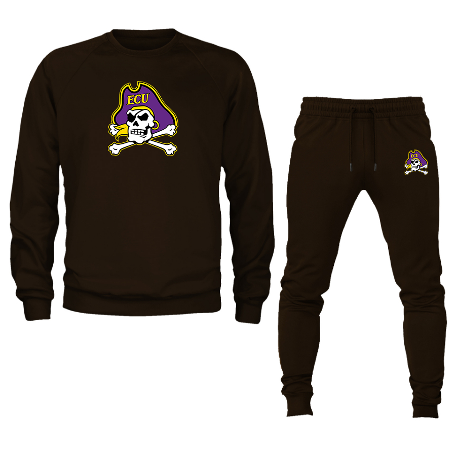 Men's  East Carolina Pirates Crewneck Sweatshirt Joggers Suit