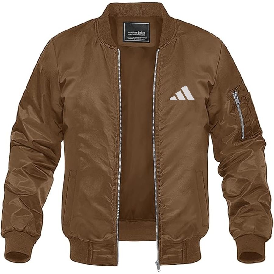 Men's Adidas Logo Lightweight Bomber Jacket Windbreaker Softshell Varsity Jacket Coat