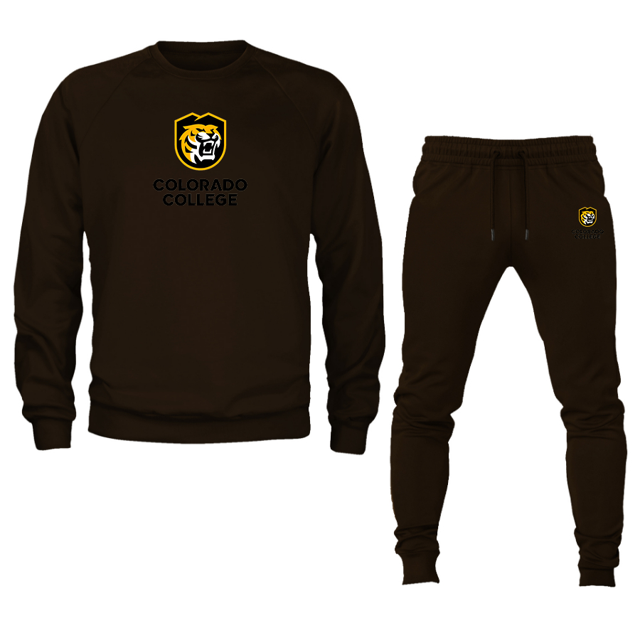 Men's Colorado College Tigers Crewneck Sweatshirt Joggers Suit
