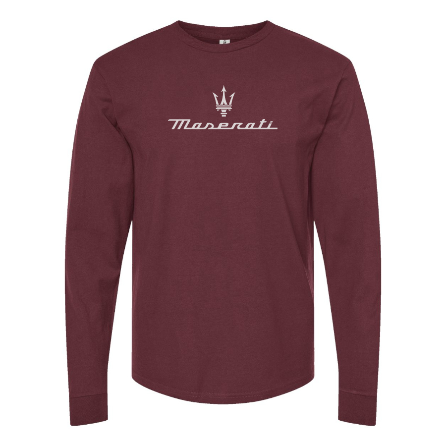 Men's Maserati Logo Cotton Long Sleeve T-Shirt