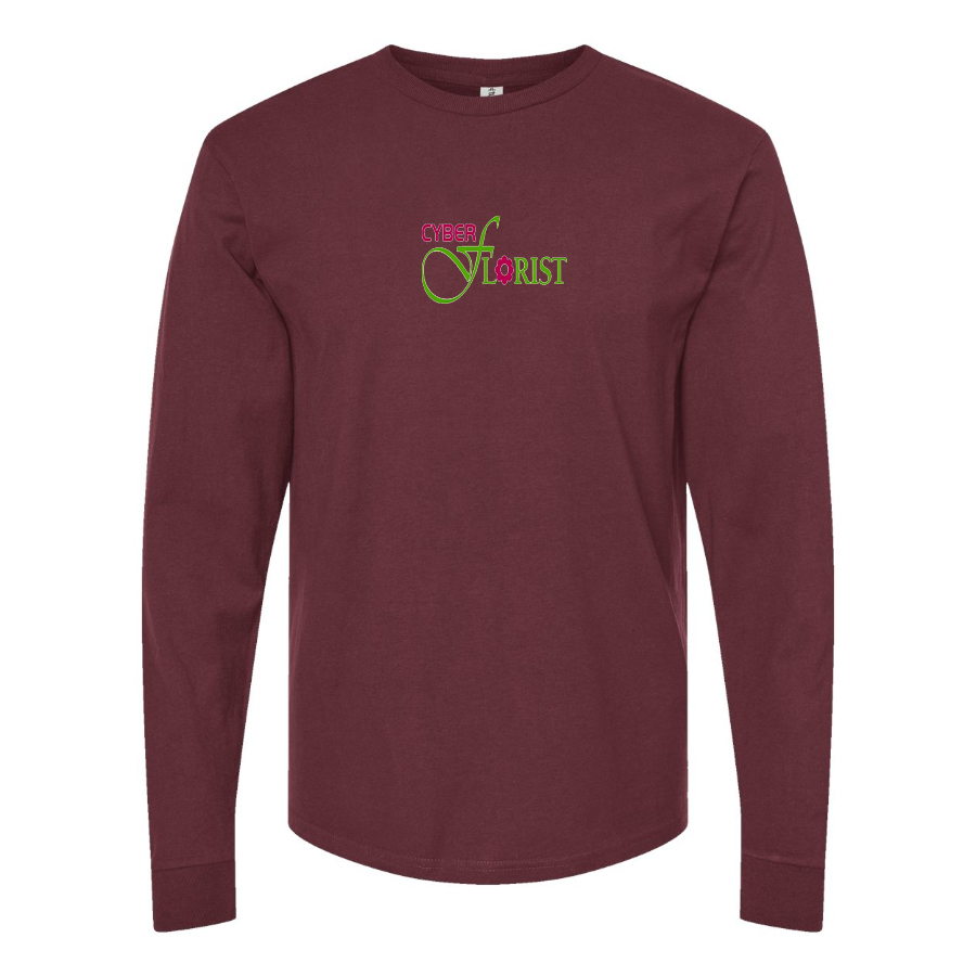 Men's Cyber Florist Logo Cotton Long Sleeve T-Shirt