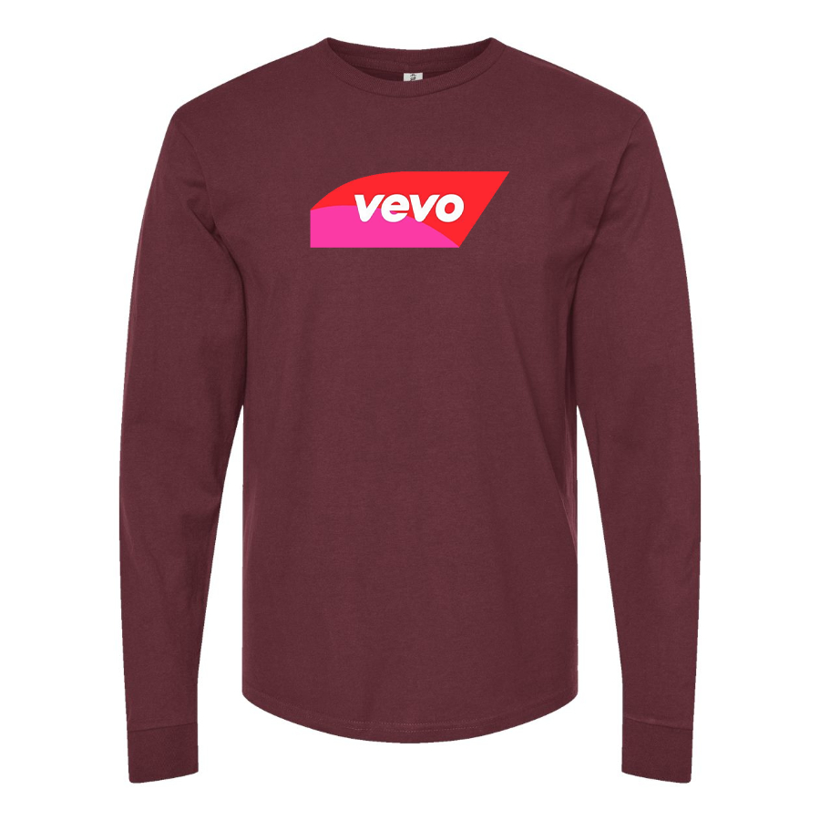 Men's Vevo Thumbnail Banner Logo Cotton Long Sleeve T-Shirt