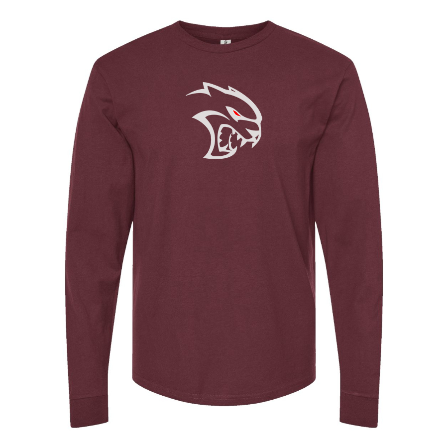 Men's Dodge Hellcat Logo Cotton Long Sleeve T-Shirt