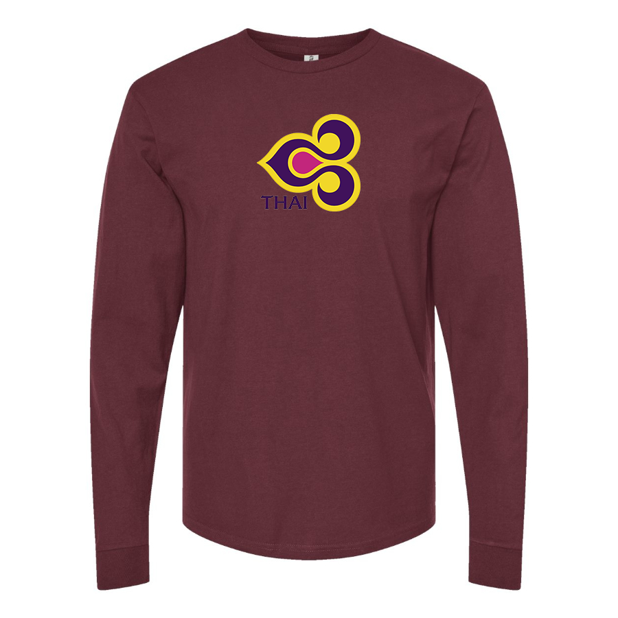 Men's Thai Airlines Logo Cotton Long Sleeve T-Shirt