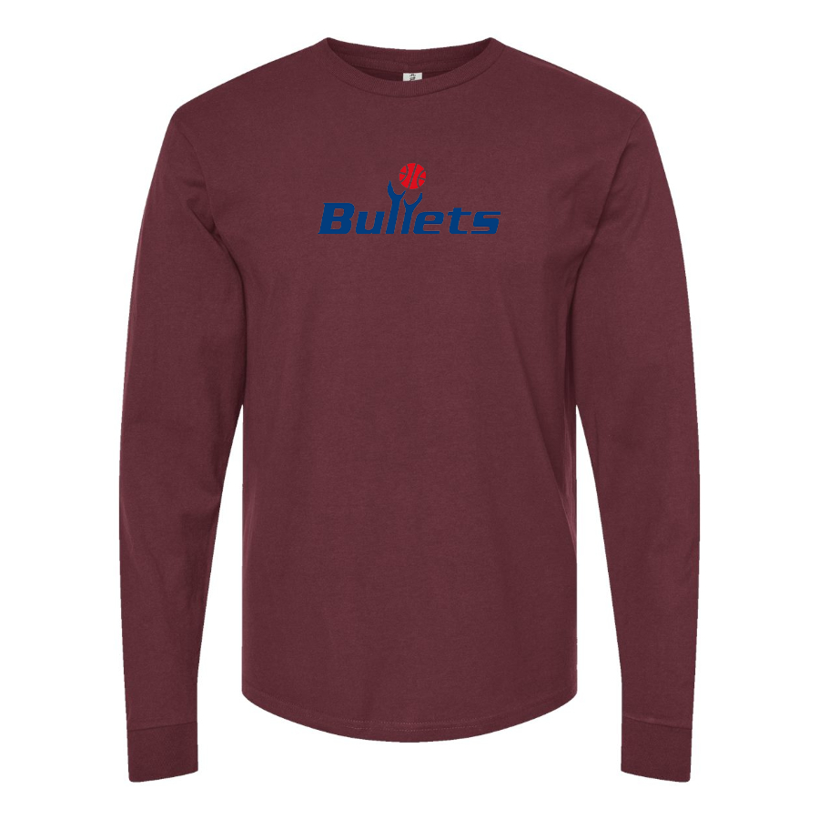 Men's Baltimore Bullets  Logo Cotton Long Sleeve T-Shirt