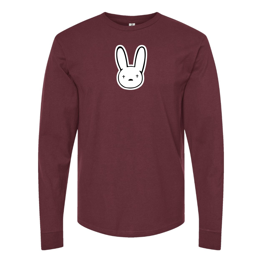 Men's Bad Bunny Logo Cotton Long Sleeve T-Shirt