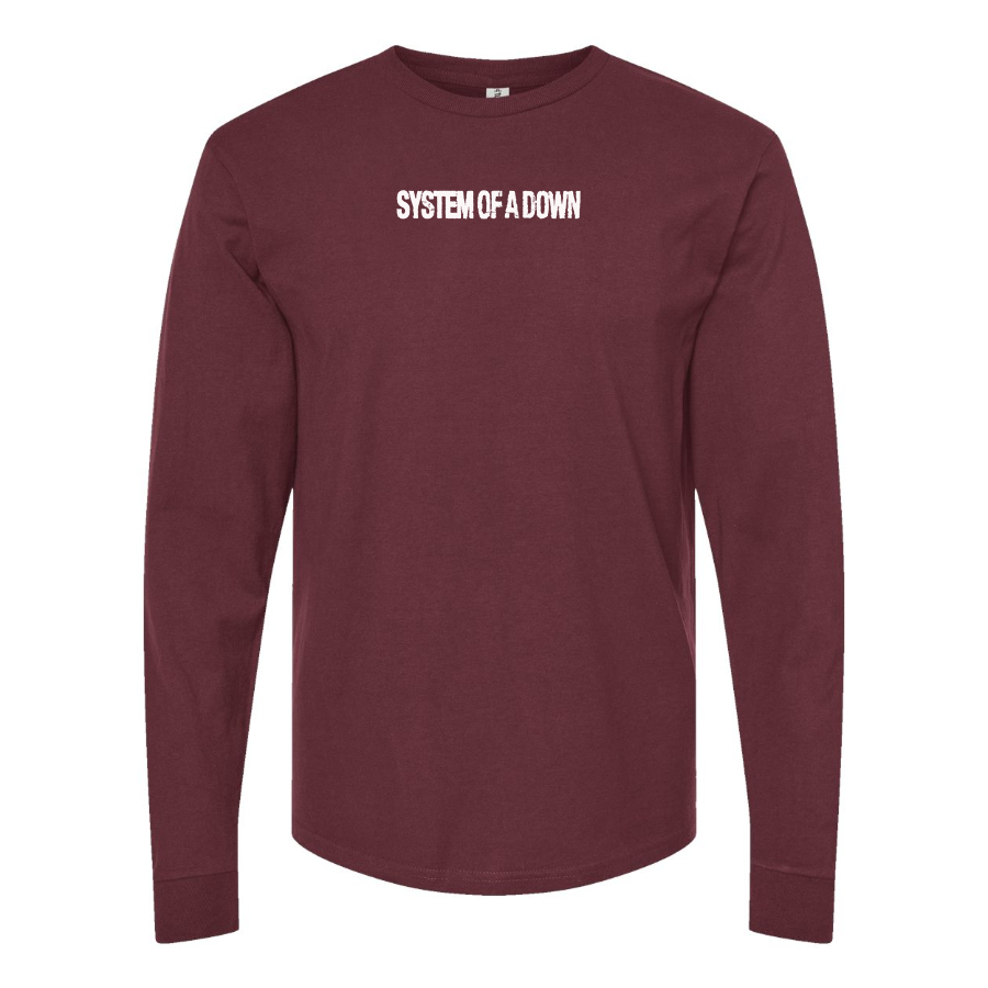 Men's  System Of A Down Logo Cotton Long Sleeve T-Shirt