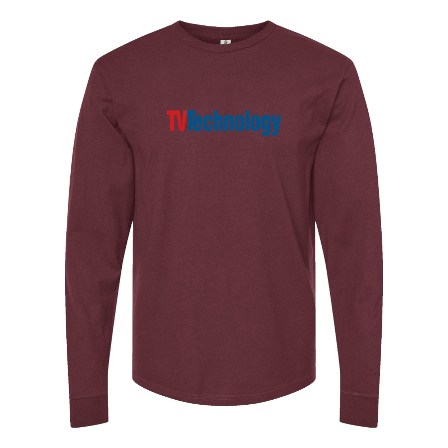 Men's TV Technology Logo Cotton Long Sleeve T-Shirt