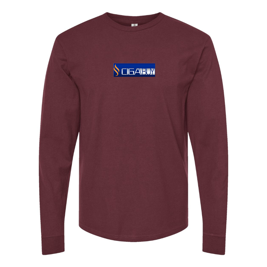 Men's CigaBuy  Logo Cotton Long Sleeve T-Shirt