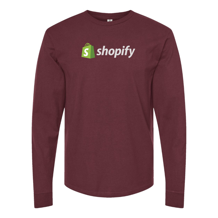 Men's Shopify Logo Cotton Long Sleeve T-Shirt