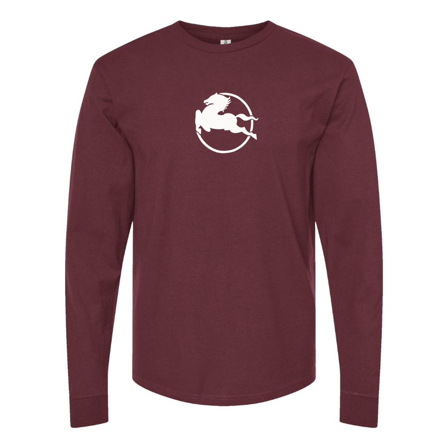Men's Pegaso Logo Cotton Long Sleeve T-Shirt